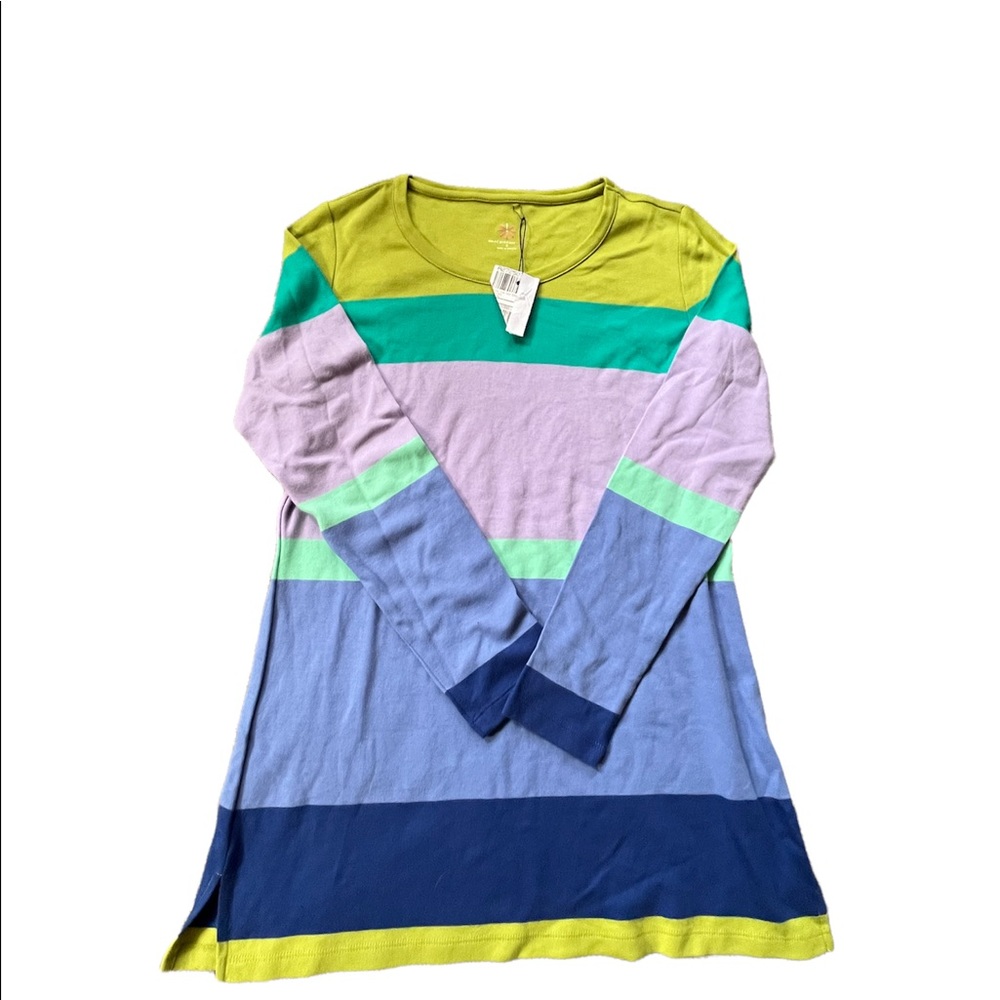 Isaac Mizrahi Striped along Sleeve Top